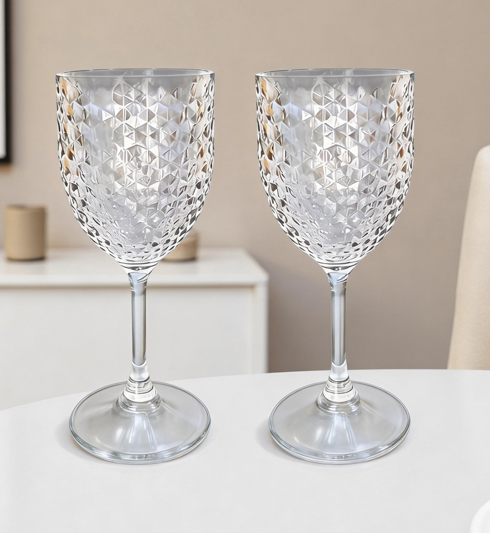 Crystal cut plastic wine cups clear reusable OEM China wholesale