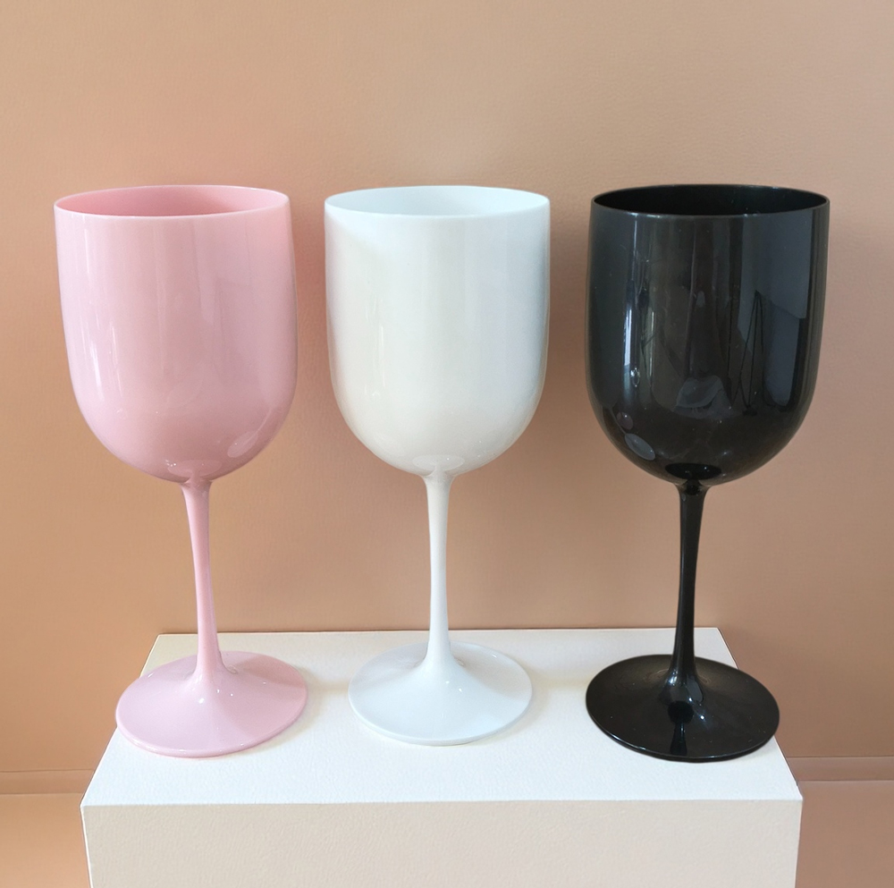 PP opaque wine cups pink white black solid color custom wholesale